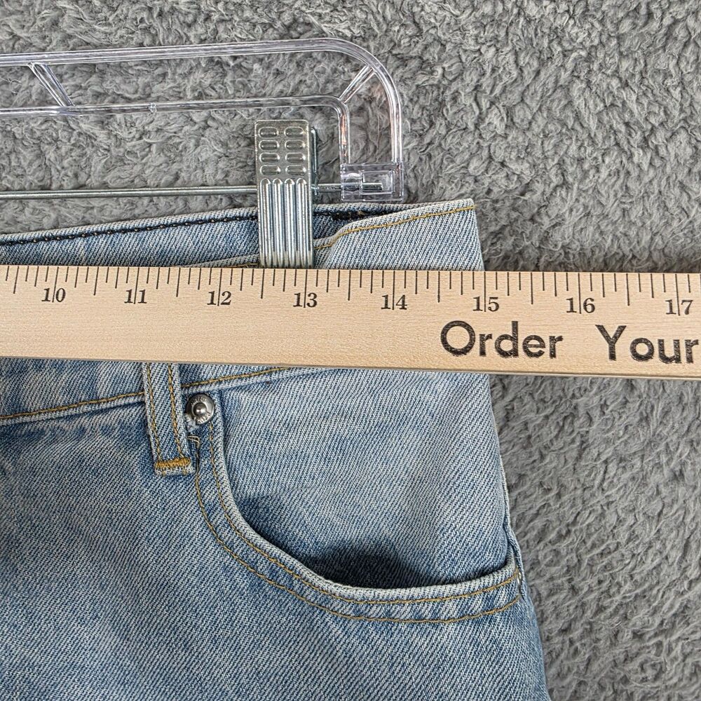 Revice Denim Jeans Yin Yang Crops Size 28 Tokyo Wash Two Tone Blue Zip Detail - Picture 11 of 15